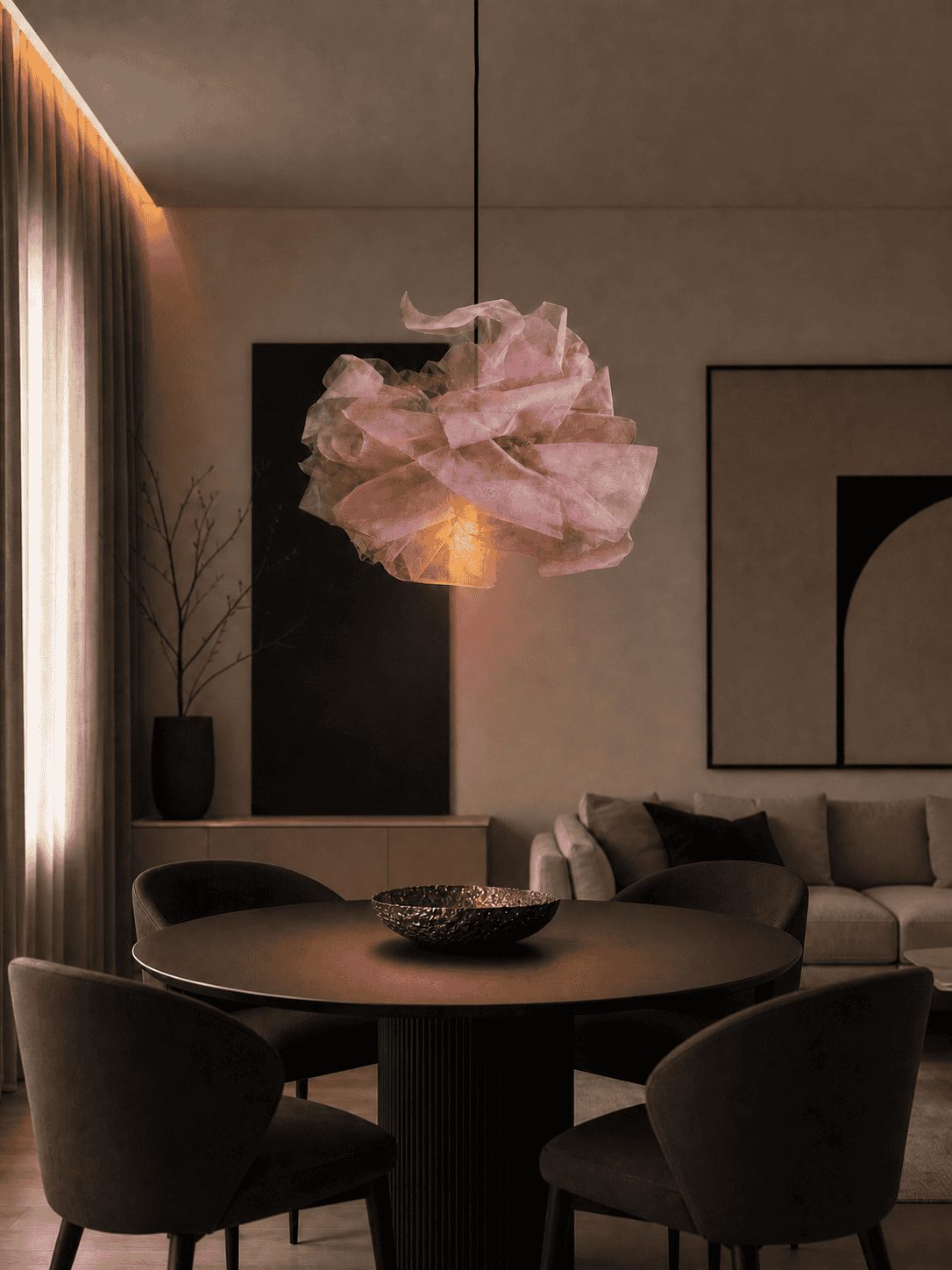 Lustre Nuage d'Acier