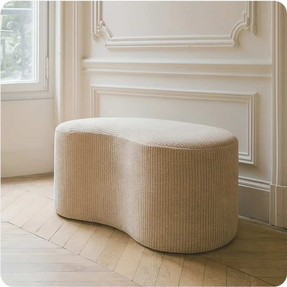 Banc organique en tissu côtelé — assises, C Design Mobilier